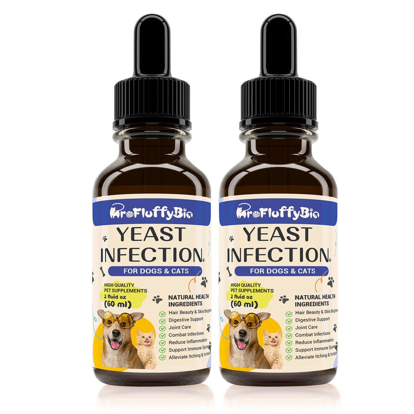 Dog Ear & Skin Relief Drops, Yeast Infection Treatment for Dogs – 60Ml | Soothes Itching, Supports Healthy Ears & Skin, Allergy Relief for Puppies & Dogs